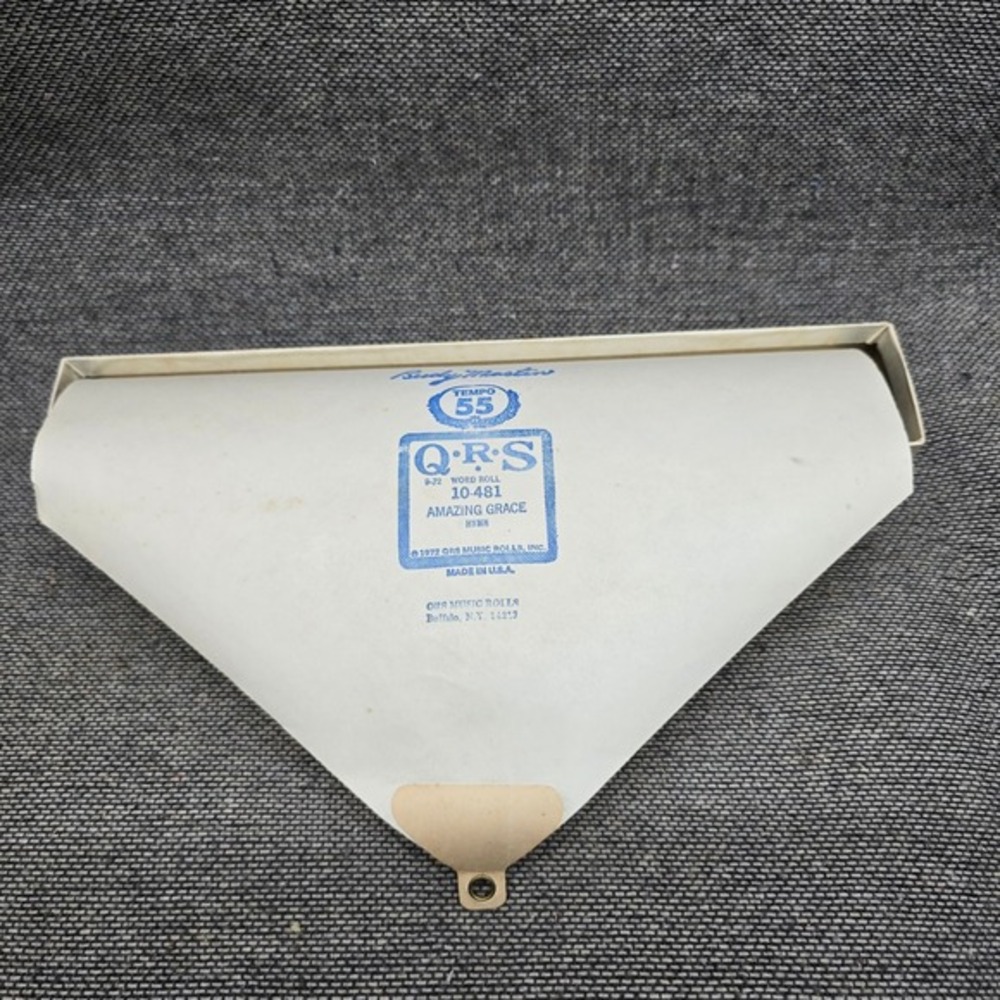QRS Player Piano Word Roll Amazing Grace 10-481 Rudy‎ Martin 1972 Blue Vintage